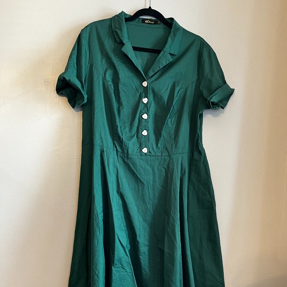Emerald Green Shirt Dress | Wedtrend